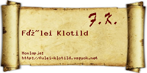 Fülei Klotild névjegykártya